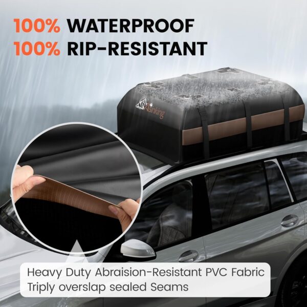 xymorexa Car Rooftop Cargo Carrier Bag, 22 Cubic Feet Waterproof Roof Cargo Bag - Image 2